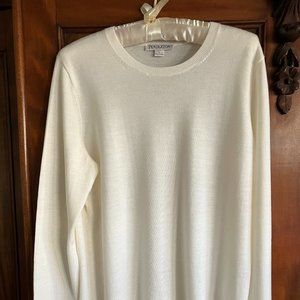 Cream Merino Wool Pendleton L Long Sleeved Sweater